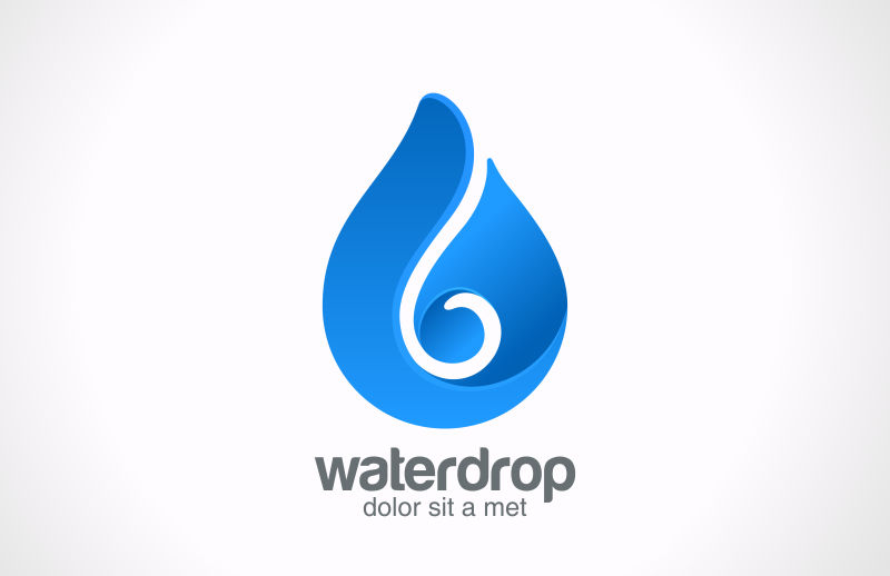 矢量蓝色水滴logo与图标