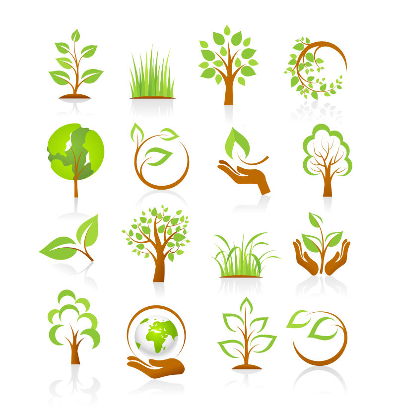 绿色的植物图标矢量设计