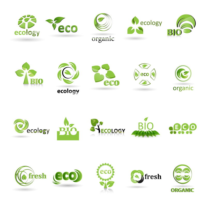 创意矢量绿色生态主题标志设计