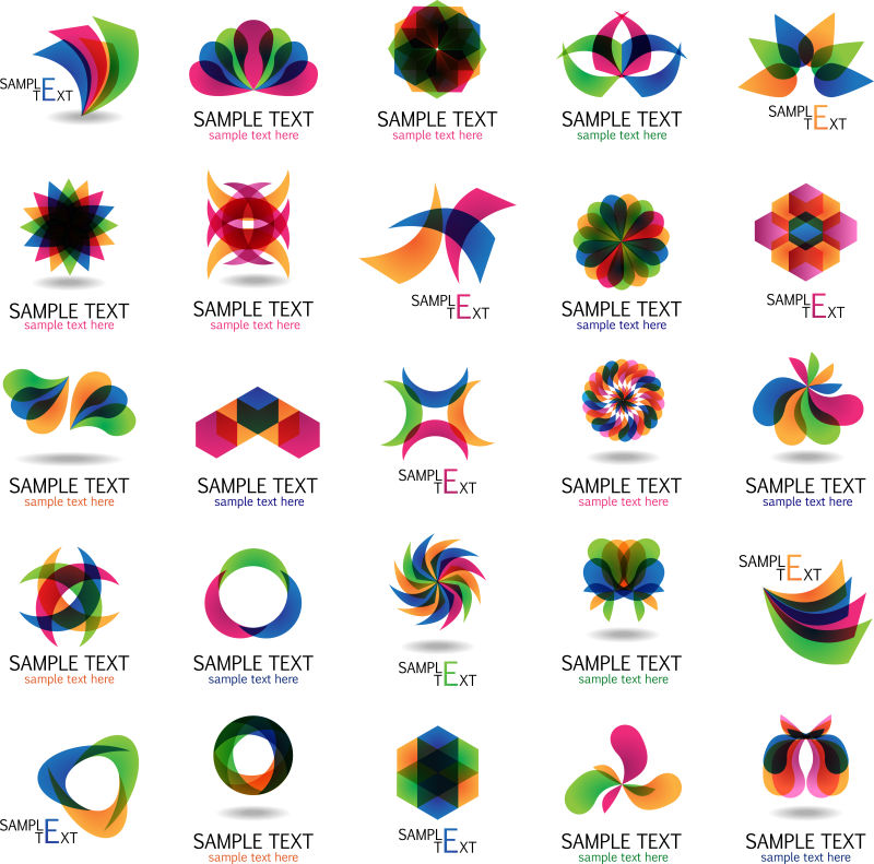 抽象的彩色公司标志矢量设计