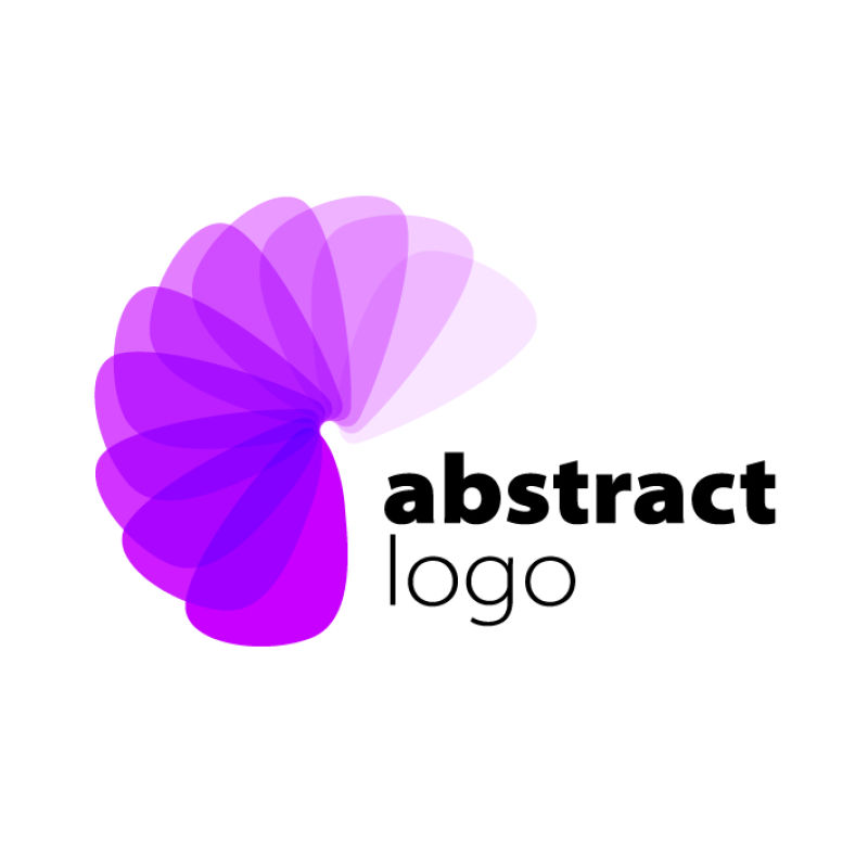 抽象紫色艺术标志设计矢量