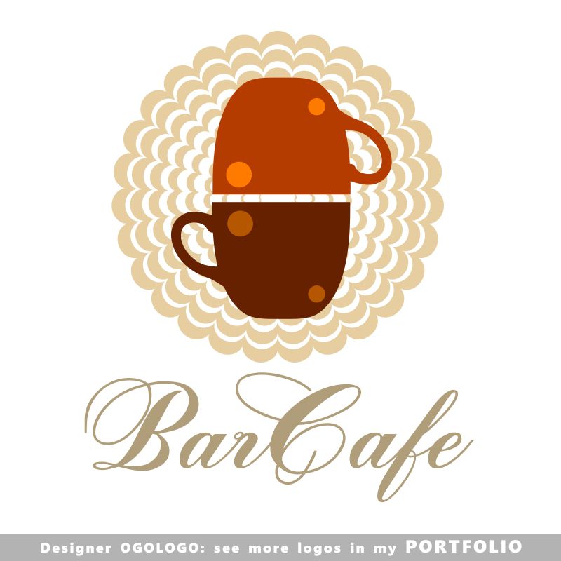 抽象矢量咖啡概念标志设计