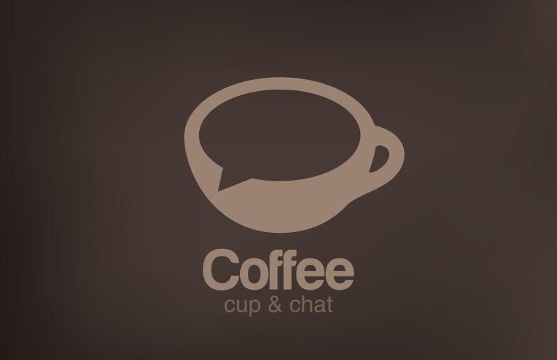 抽象咖啡元素的矢量标志设计