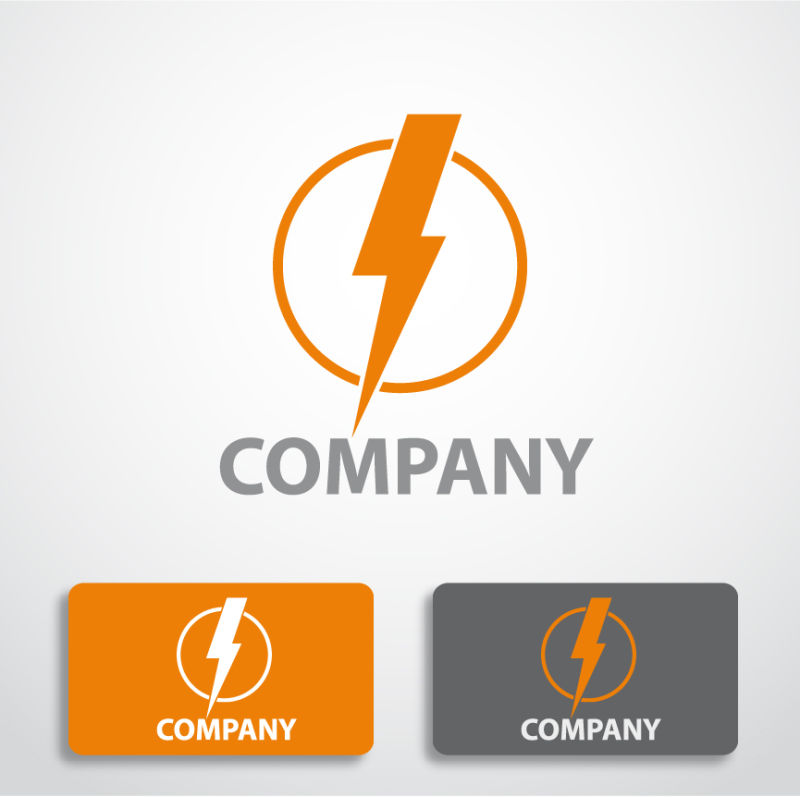 闪电图案的公司标志矢量设计