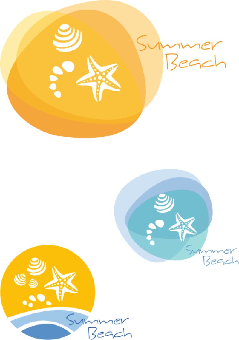 矢量夏日海滩logo与图标