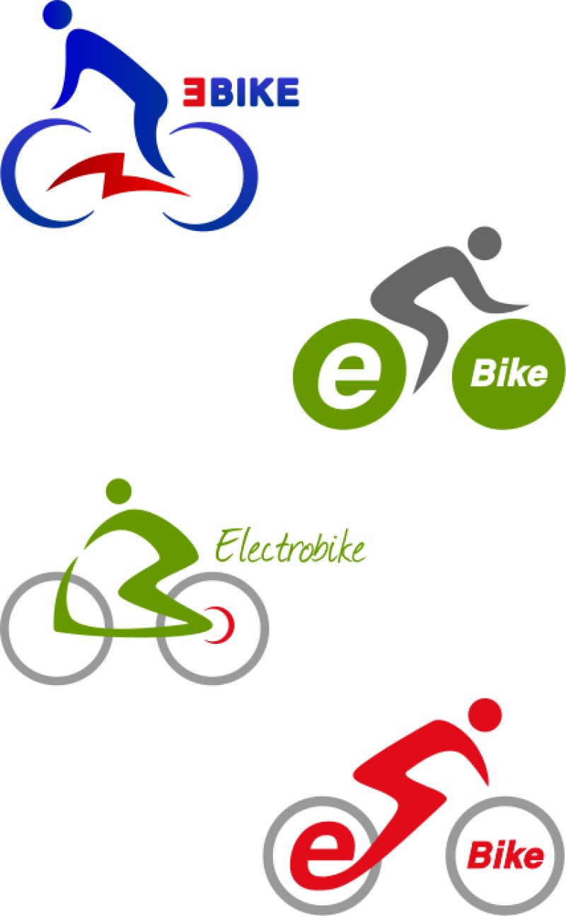矢量电动自行车logo与图标