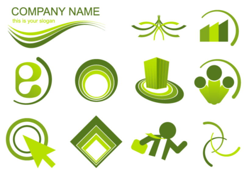抽象矢量绿色商业标志设计