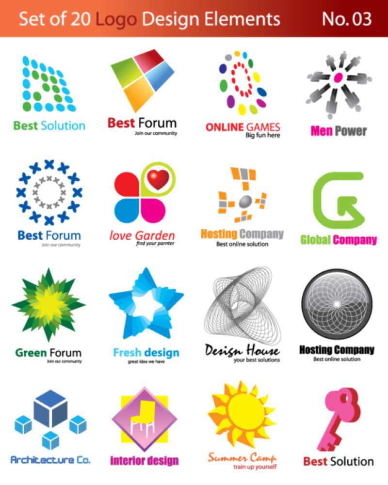 抽象矢量彩色商业公司标志设计