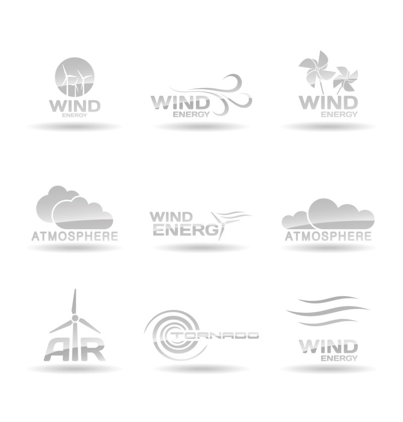 风能概念图标矢量设计