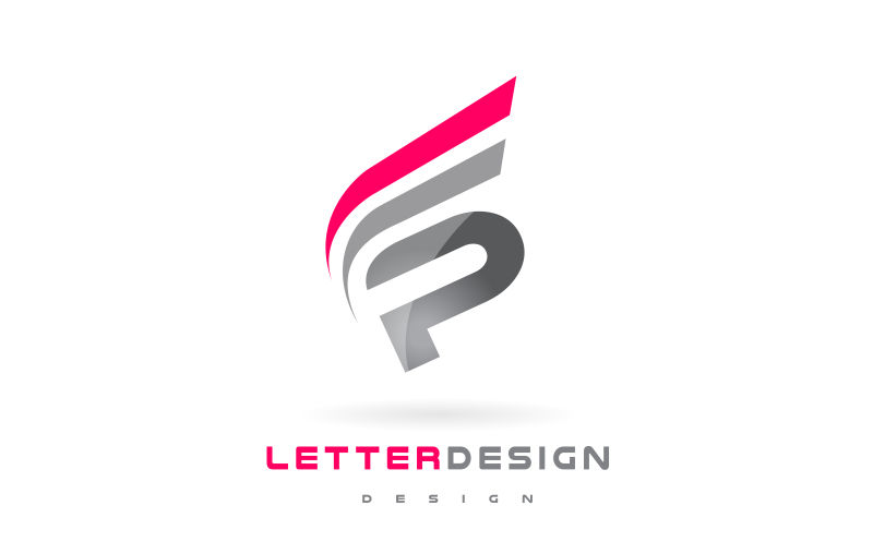 矢量创意P字母logo设计