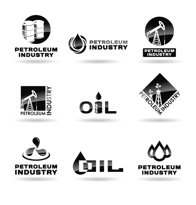 抽象矢量石油工业的图标设计