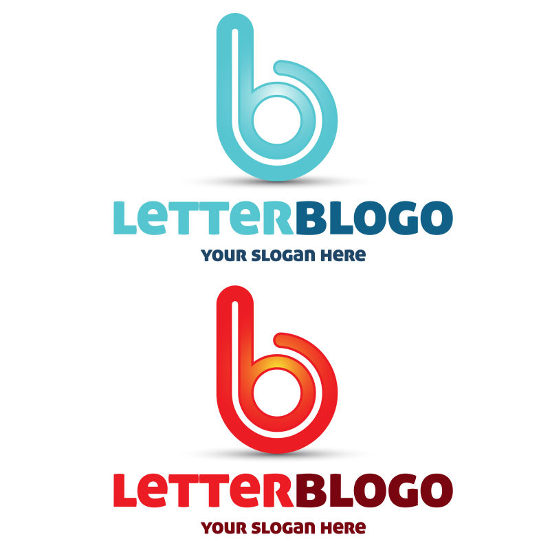 抽象矢量字母b的创意标志设计