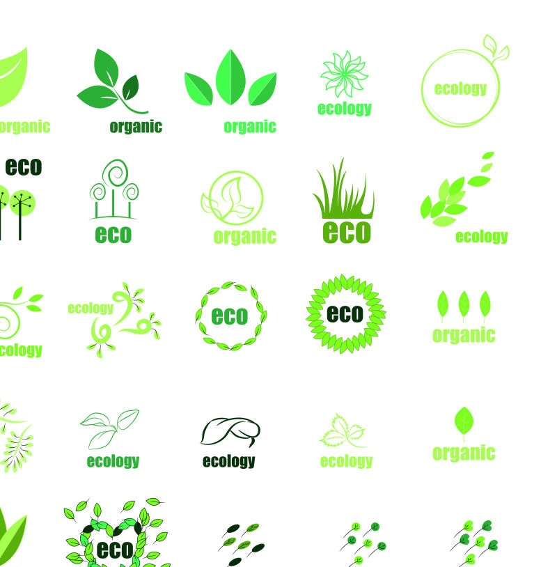 绿色生态标志矢量设计
