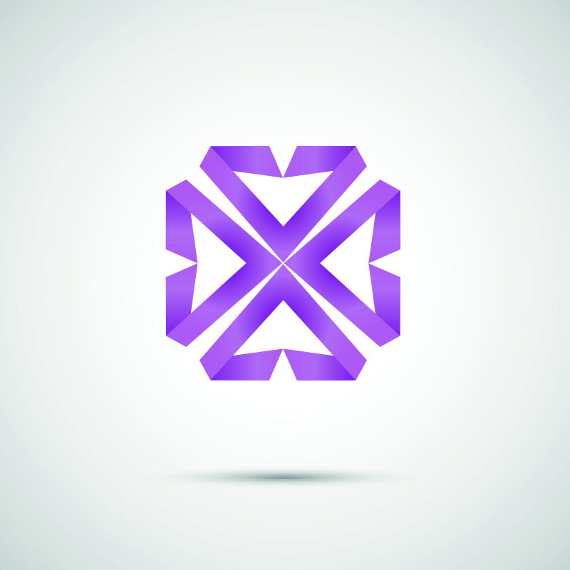 紫色丝带标志矢量设计