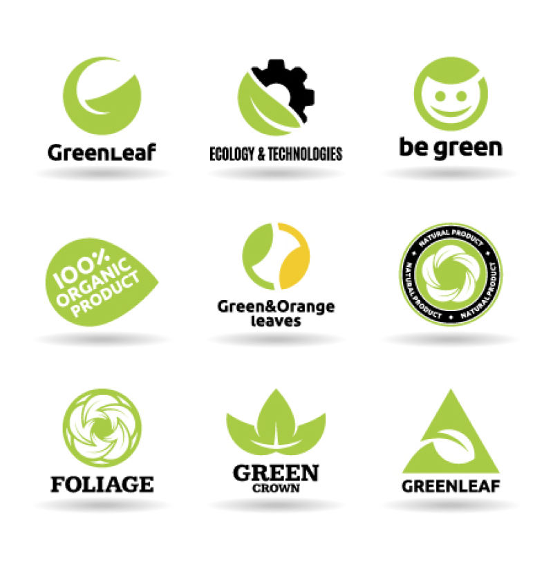创意矢量现代绿色生态主题标志设计