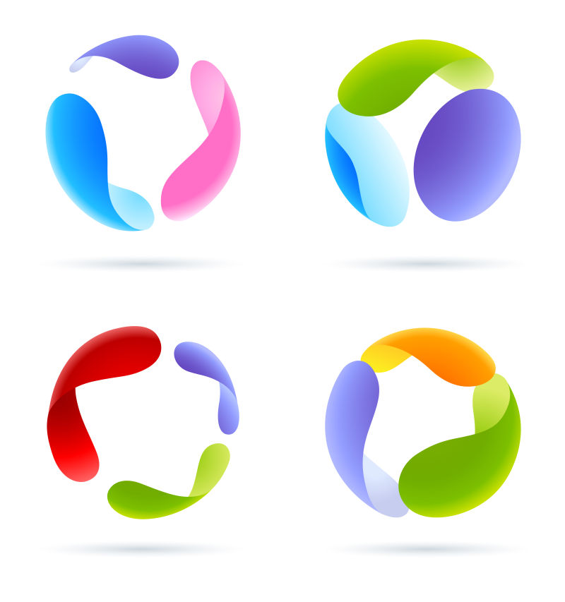 抽象矢量彩色球形的标志设计