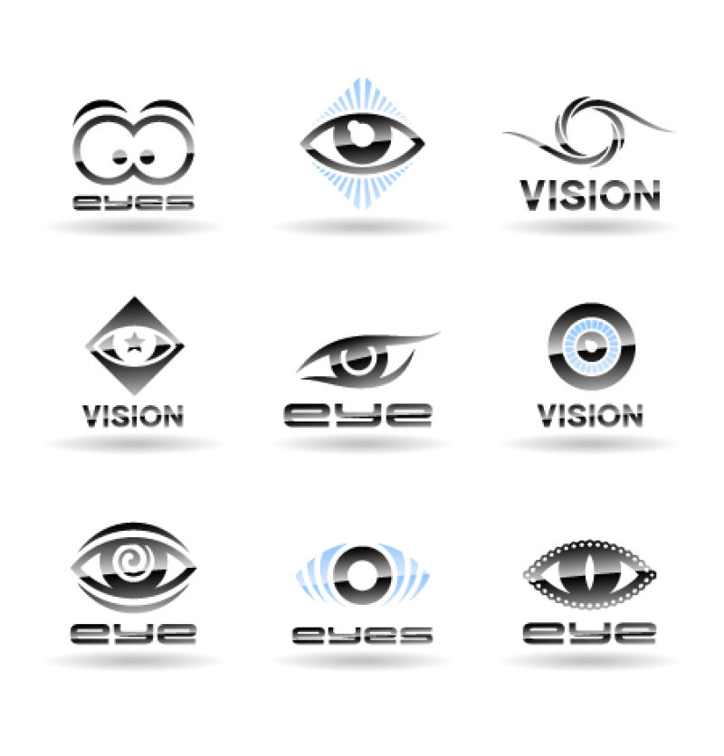 创意矢量现代抽象眼睛的标志设计