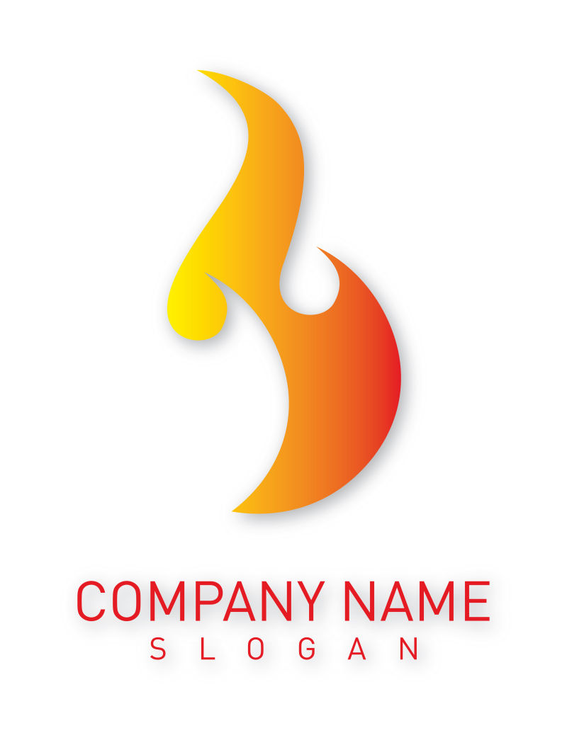 创意矢量橙色火焰元素标志设计