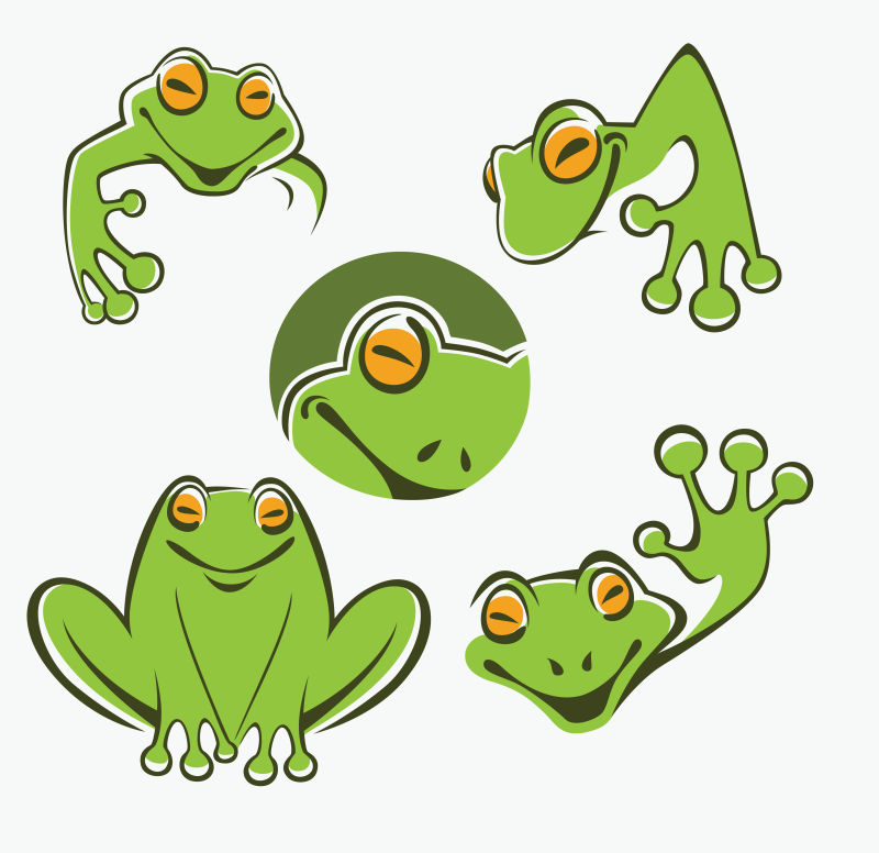 抽象青蛙的矢量图标设计