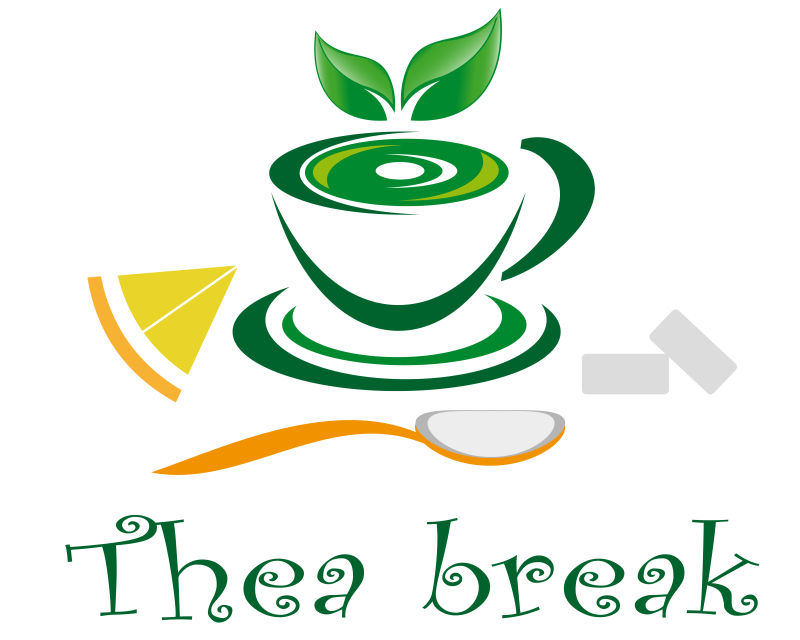 抽象矢量绿茶时间概念标志设计
