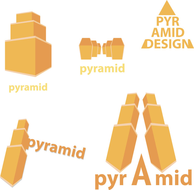 抽象矢量橙色金字塔图标设计