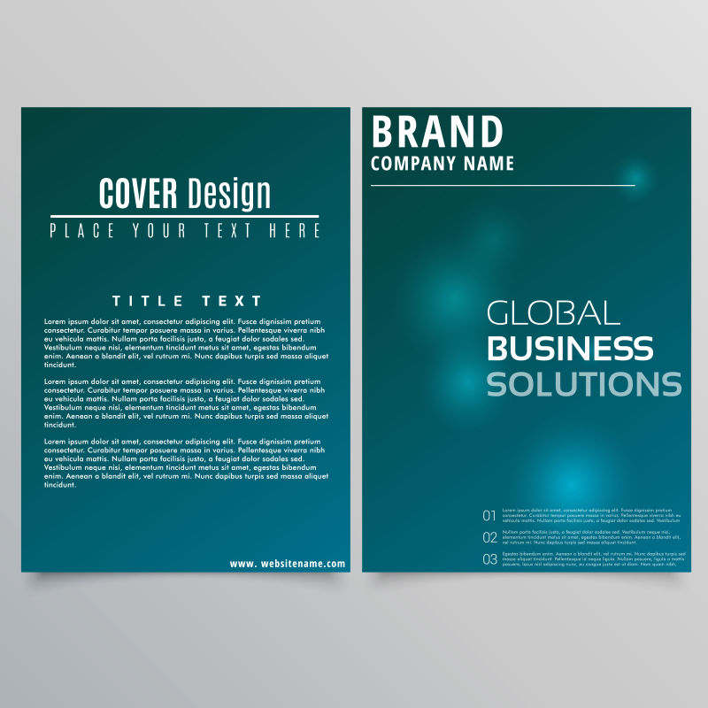 蓝色的企业宣传手册矢量设计