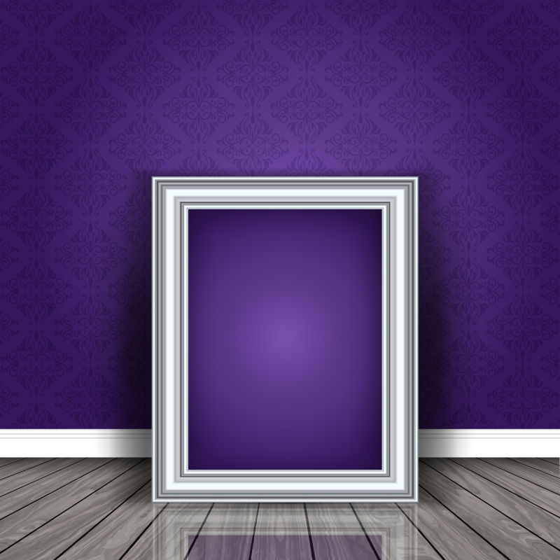 抽象矢量紫色装饰边框设计