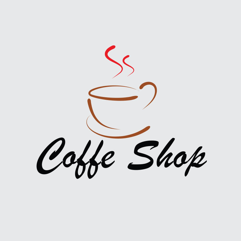 抽象矢量商业咖啡标志设计