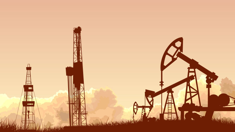创意矢量石油工业主题的平面设计插图