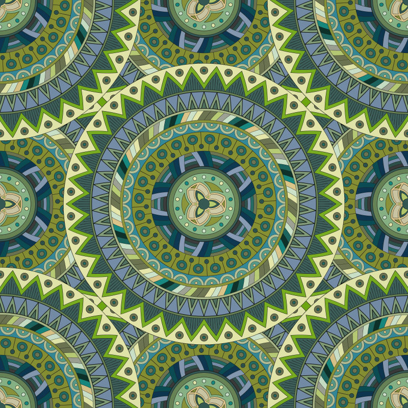 抽象矢量绿色花卉纹样装饰设计背景