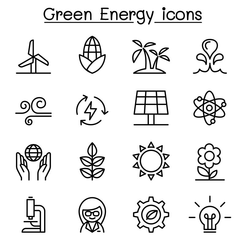 矢量绿色能源图标
