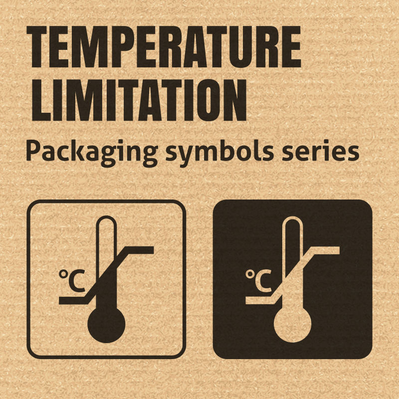 矢量温度限制包装符号瓦楞纸板背景