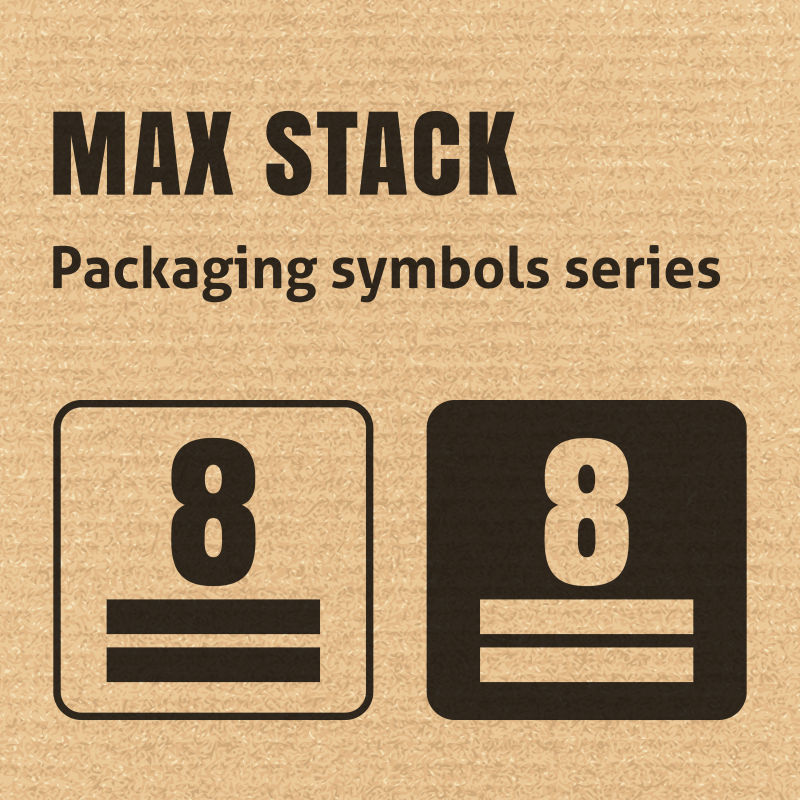 矢量最大堆叠或重量堆叠限制在瓦楞纸板背景的包装符号