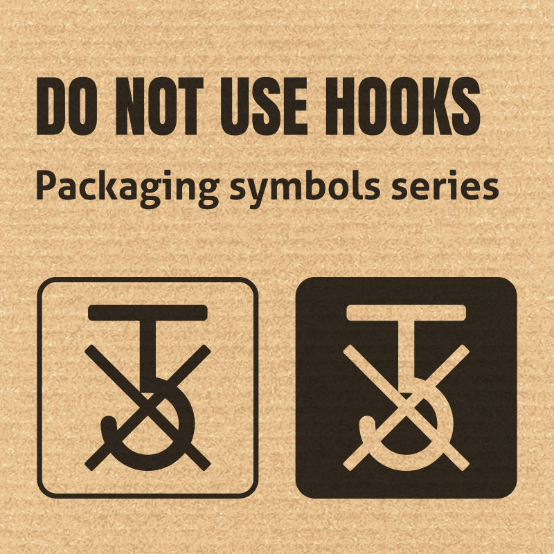 矢量不要使用钩子或使用无钩包装符号瓦楞纸板背景
