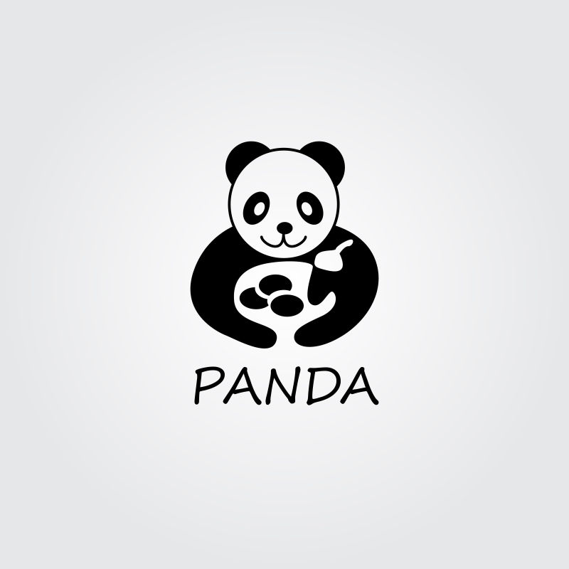抽象矢量现代熊猫标志设计