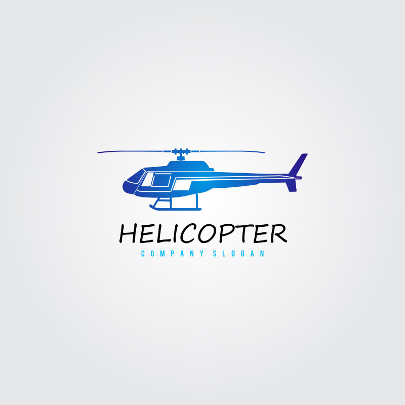 创意矢量现代直升机元素的标志设计