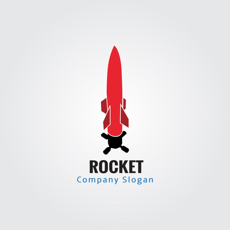 抽象矢量火箭元素标志设计