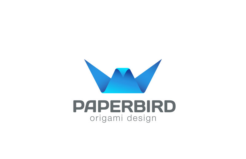 矢量商业折纸鸟logo标志