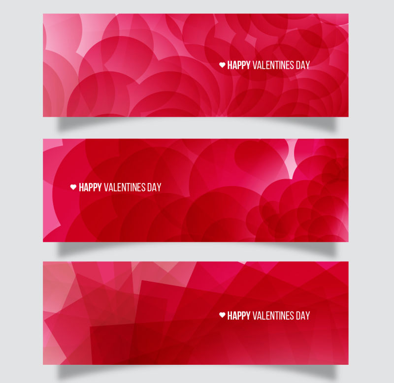 矢量浪漫红色几何元素的情人节横幅设计