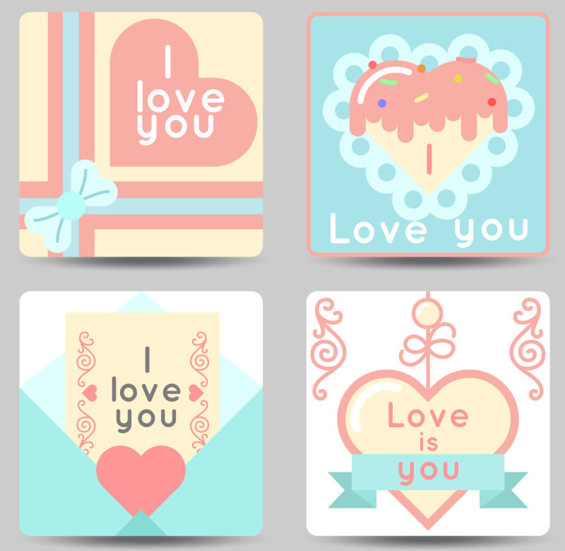 抽象矢量浪漫情人节的卡片设计