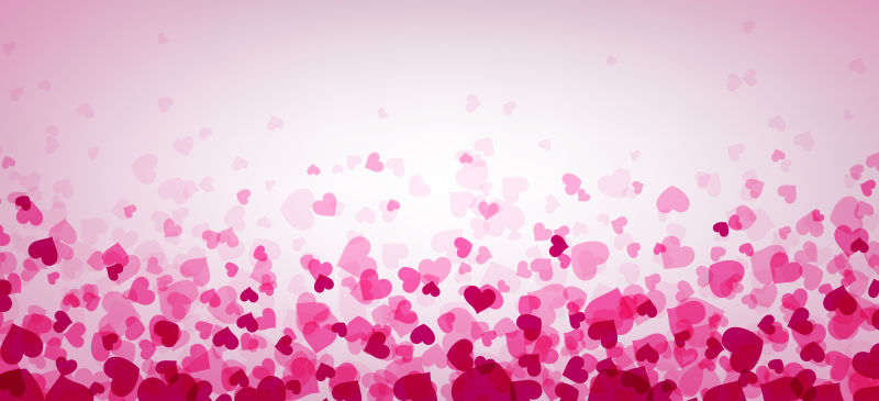 爱情人节的上升的粉红的心矢量