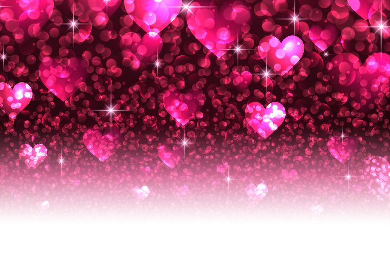 粉红色的爱情人的背景与心矢量