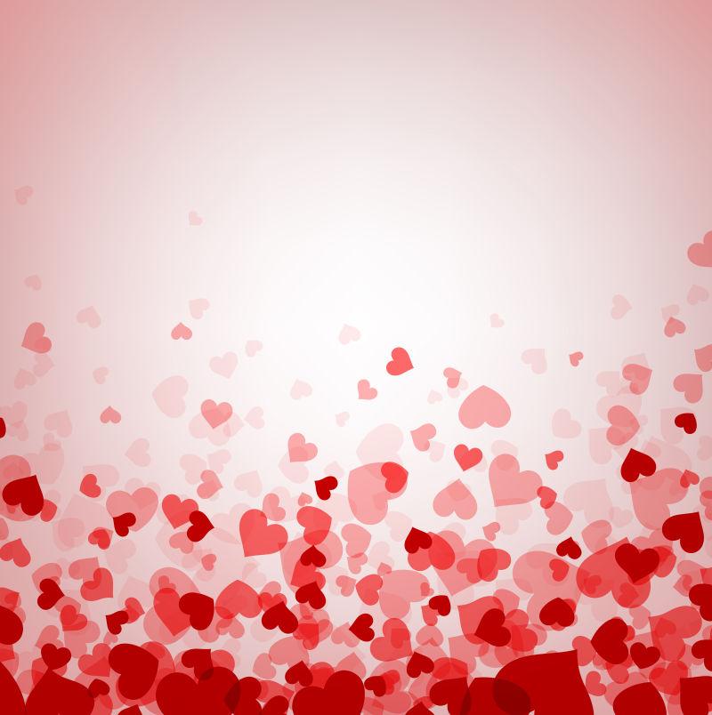 矢量爱情人的背景与红色和粉红色的心
