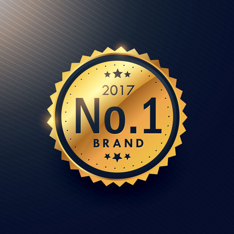 创意矢量金色2017优质产品标签设计