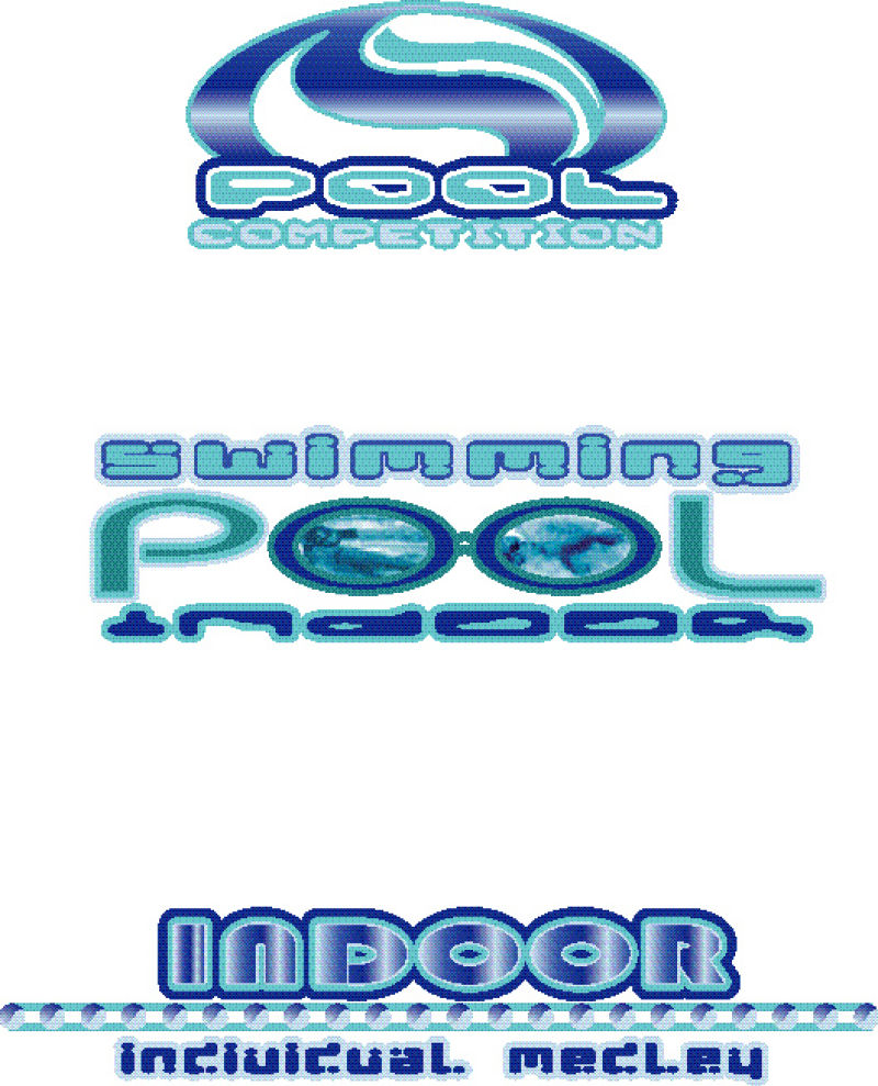 抽象矢量现代蓝色经典泳池印刷标志设计