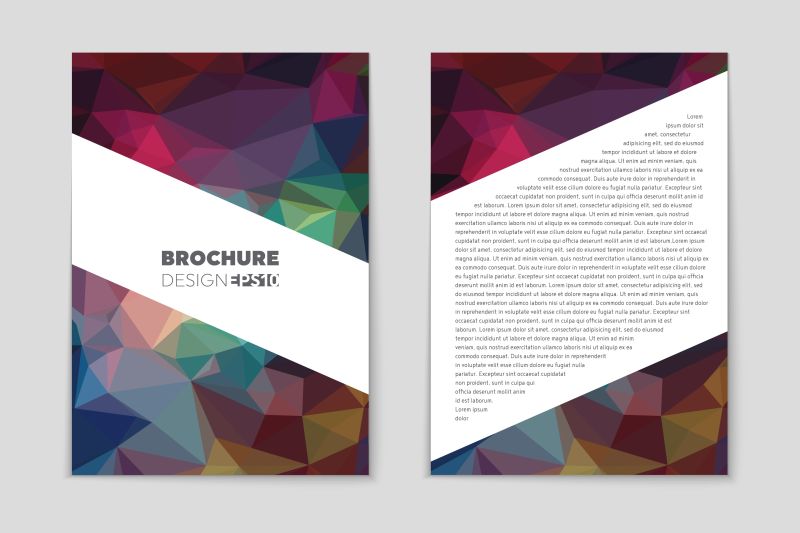 彩色几何图案企业宣传册矢量设计