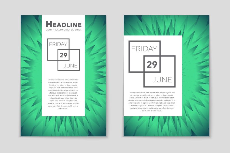 绿色抽象图案企业宣传册矢量设计