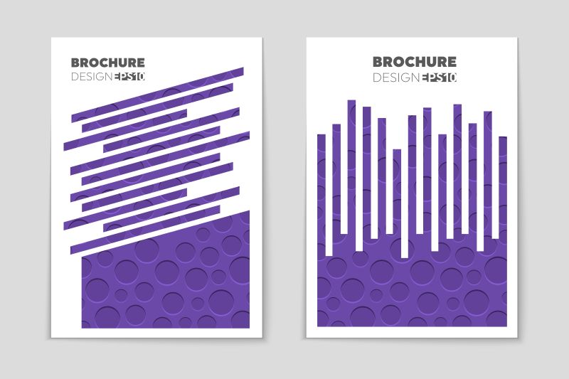 紫色条纹图案宣传手册矢量设计