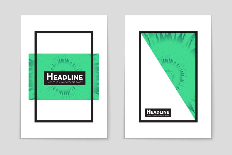 创意的绿色几何图案宣传册矢量设计