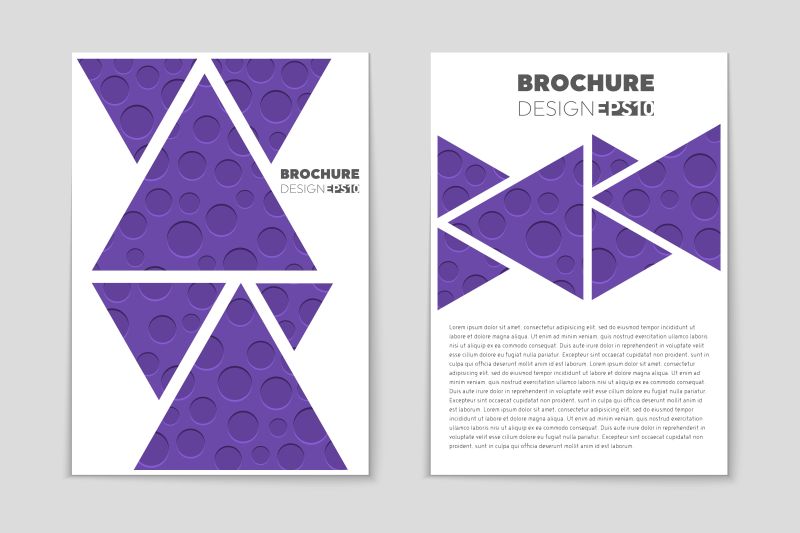 矢量的紫色几何图案宣传册